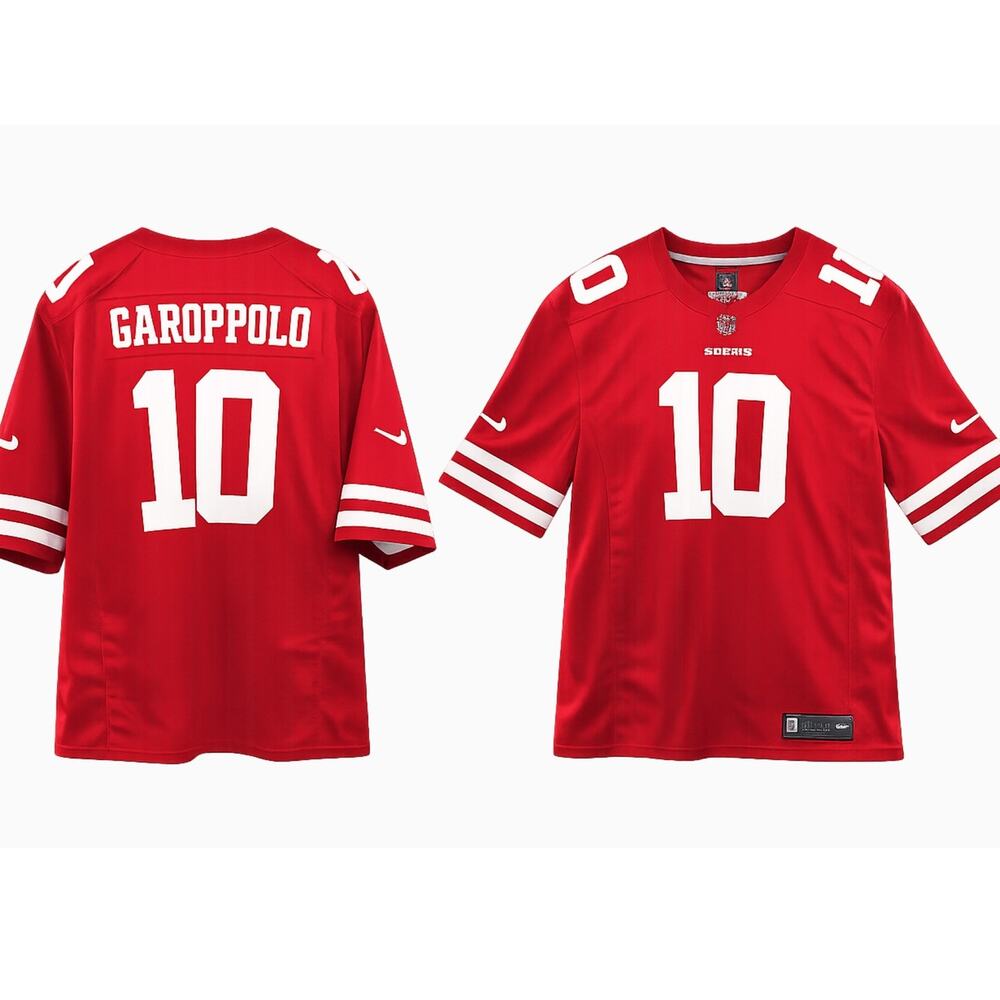 San Francisco 49ers Jimmy Garoppolo #10 Red NFL Football Jersey Mens 3XL